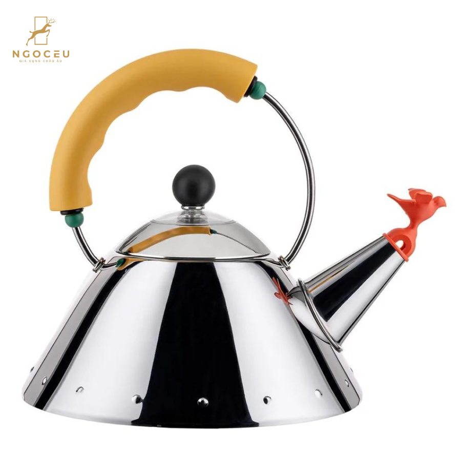 Ấm đun nước quai vàng 1L Alessi - 9093/1