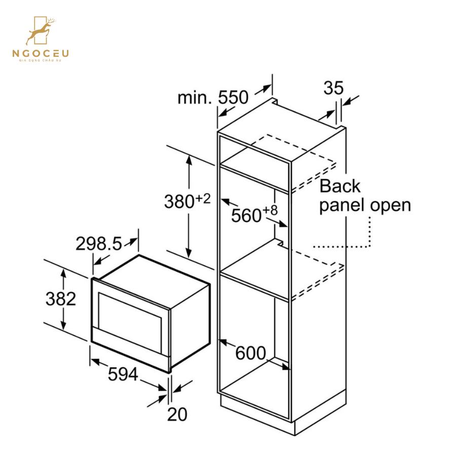 Lò vi sóng âm tủ Bosch BEL520MS0K - Serie 4