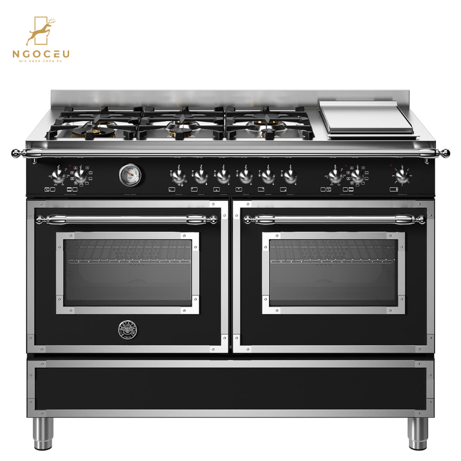 Bếp gas hỗn hợp kèm lò nướng Bertazzoni Heritage HER126G2ENET 120 cm