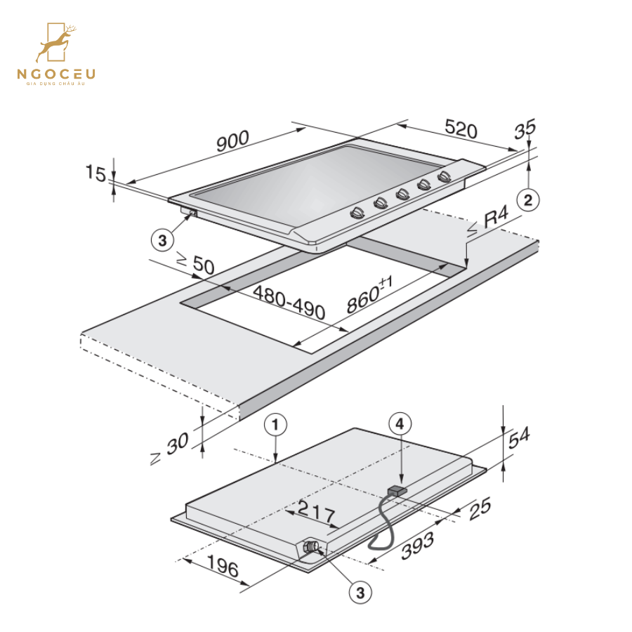 Bếp gas Miele KM 2052
