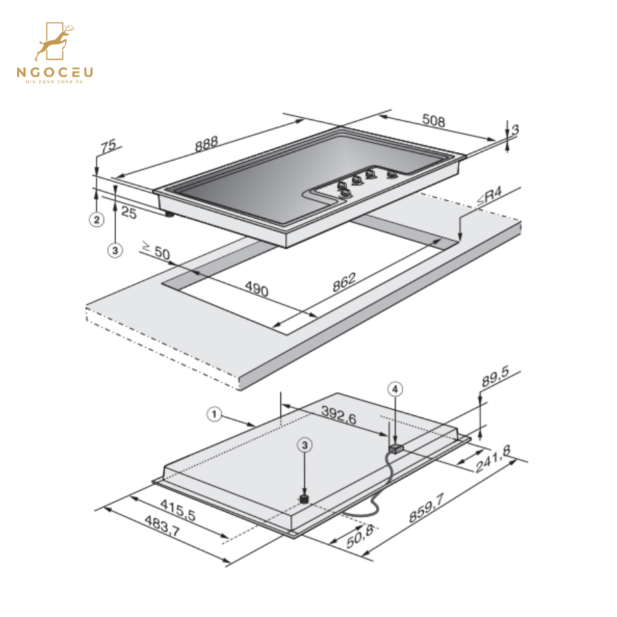 Bếp gas Miele KM 2356-1