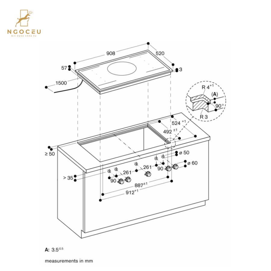Bếp từ Gaggenau VI492115 90cm - Serie 400