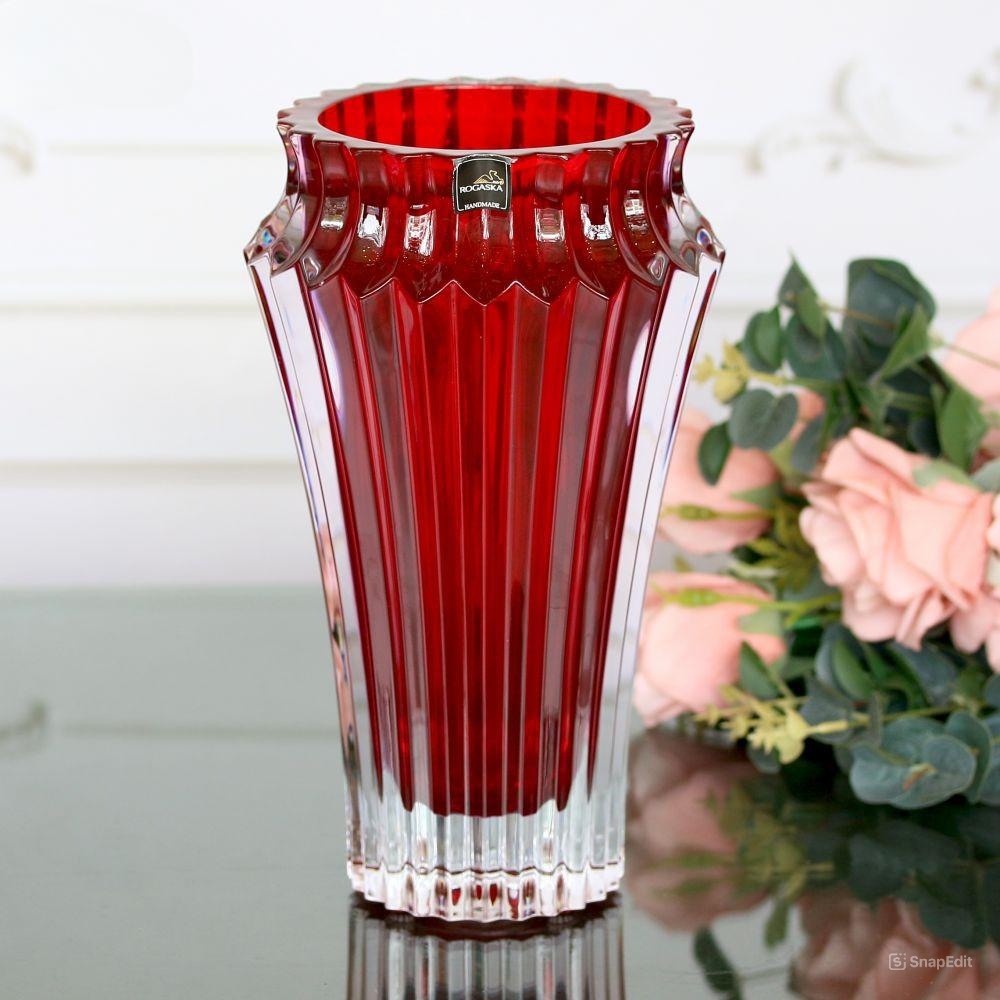 Bình hoa Rogaska Crown Jewel 25cm - Màu đỏ