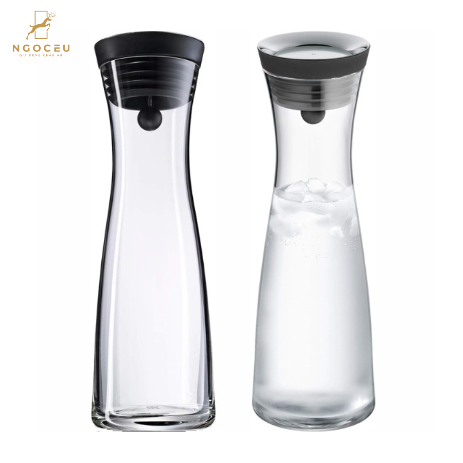 Bình thủy tinh WMF Wasserkaraffe Basic 1L - Nắp bạc