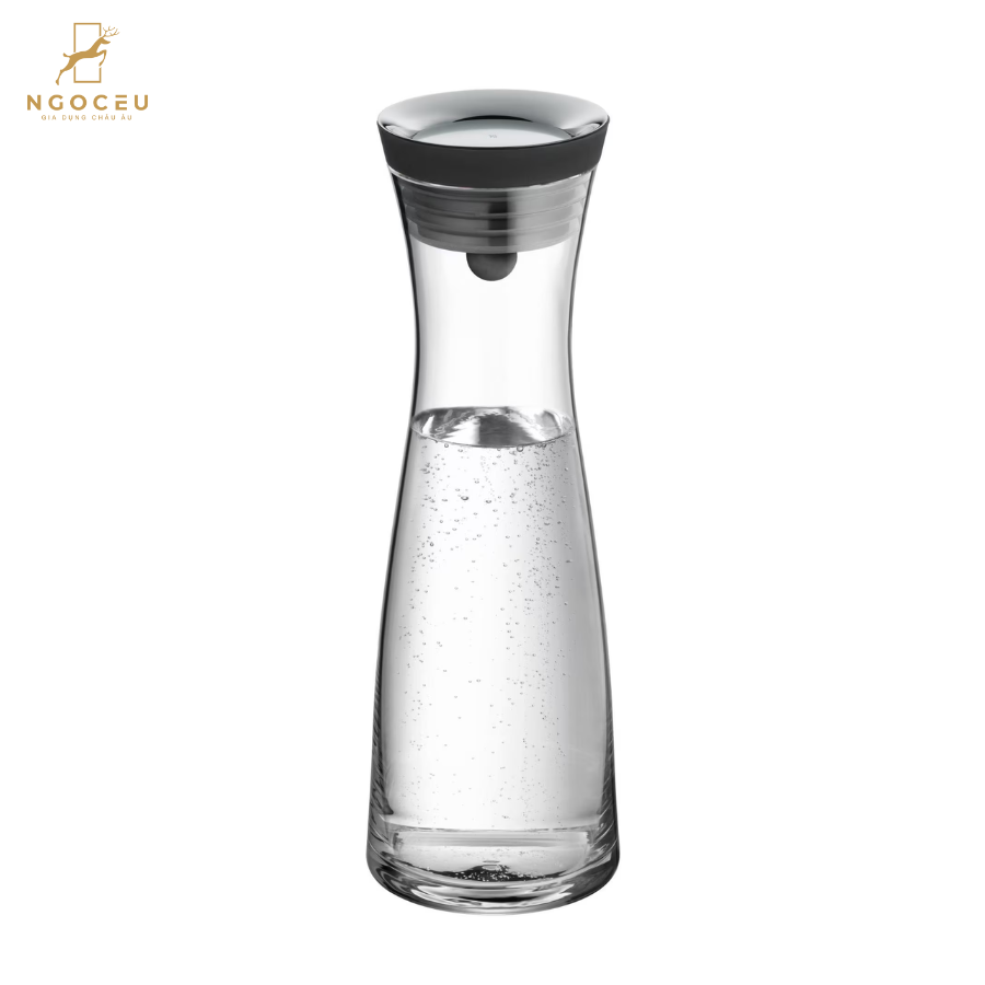 Bình thủy tinh WMF Wasserkaraffe Basic 1L - Nắp bạc