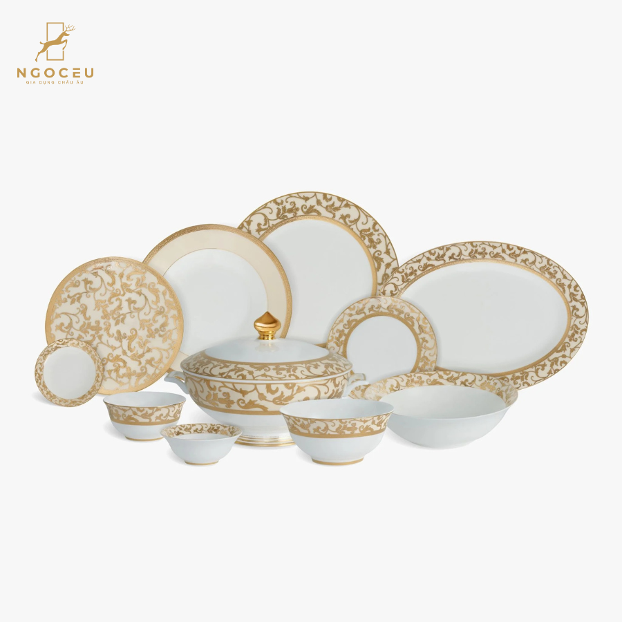 Bộ đồ ăn 41 món kẻ kem KV SPEDONA