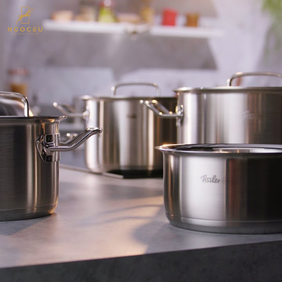 Bộ nồi 5 món nắp kim loại kèm chảo Ceratal Comfort 24cm Fissler Original Profi Collection - 084-228-06-000/0