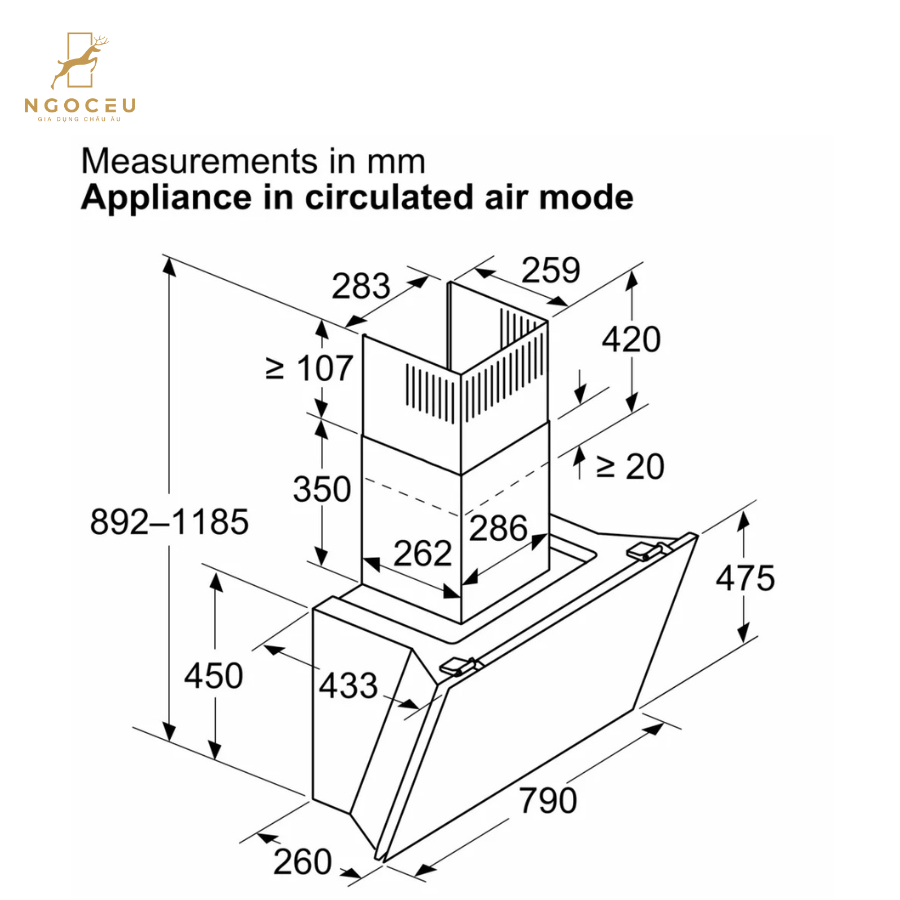 Máy hút mùi Bosch DWK81AN60 - Series 6