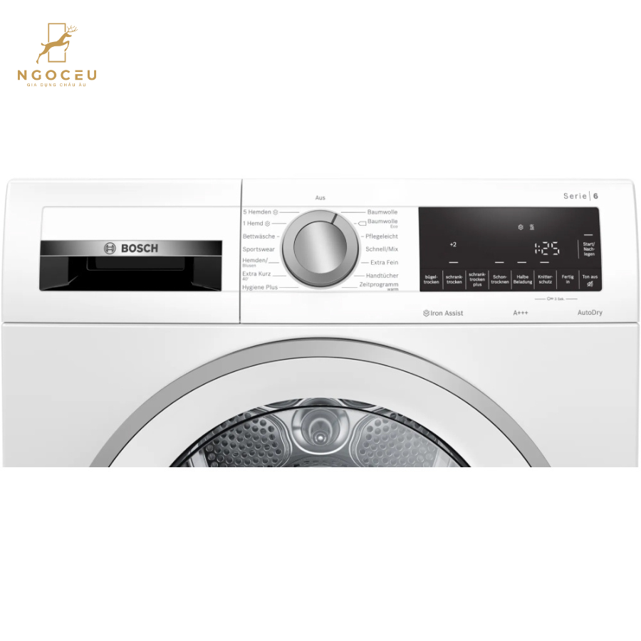 Máy sấy bơm nhiệt 8kg Bosch WQG233C90 - Serie 6