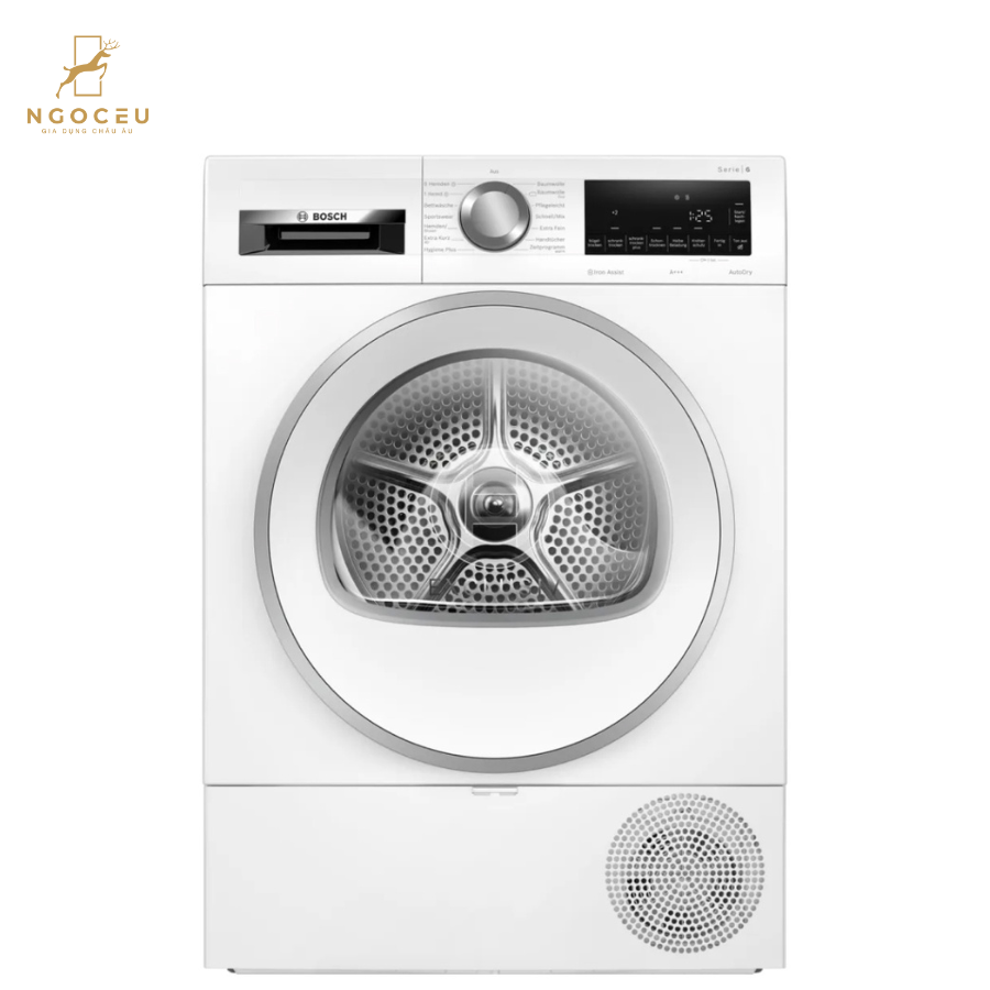 Máy sấy bơm nhiệt 8kg Bosch WQG233C90 - Serie 6