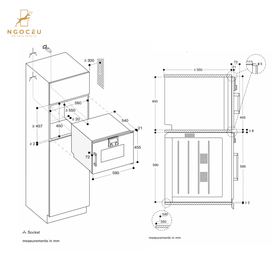 Lò hấp cánh trái Gaggenau BSP221101 - Series 200 - Màu Xám Than