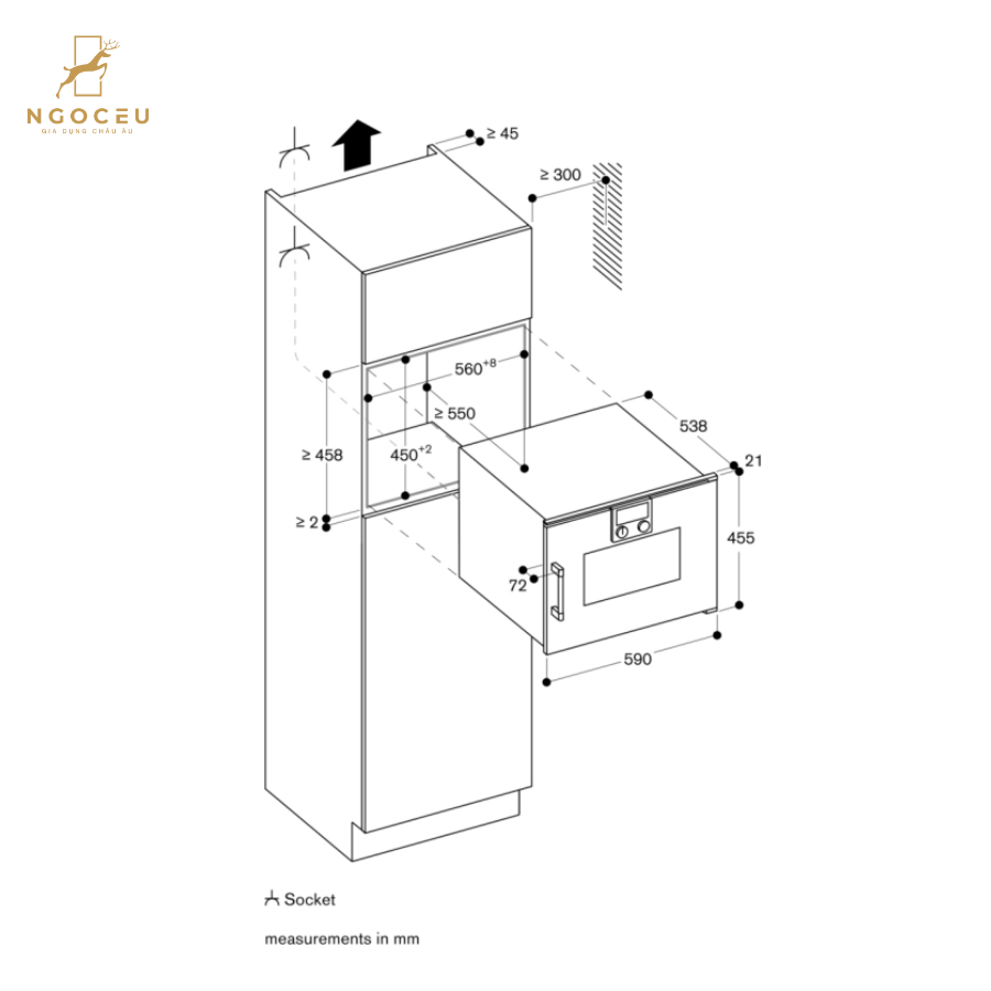 Lò nướng kết hợp lò vi sóng cánh trái Gaggenau BMP251100 - Series 200