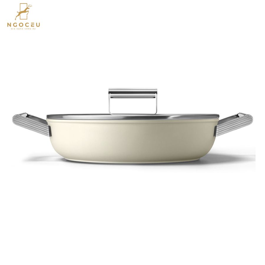 Chảo chống dính có nắp Smeg CKFD2811CRM - 28cm
