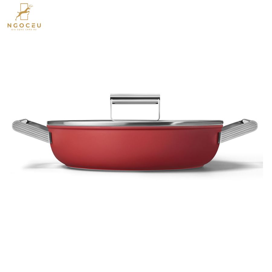 Chảo chống dính có nắp Smeg CKFD2811RDM - 28cm