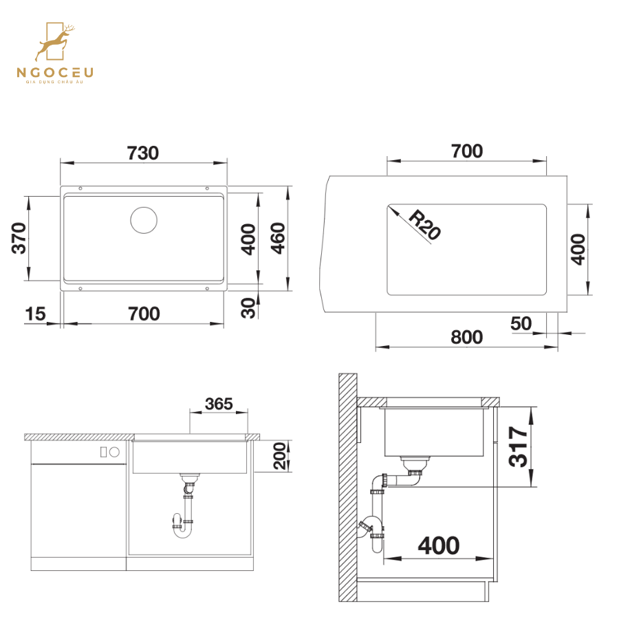 Chậu rửa bát Blanco Etagon 700-IF - 524272