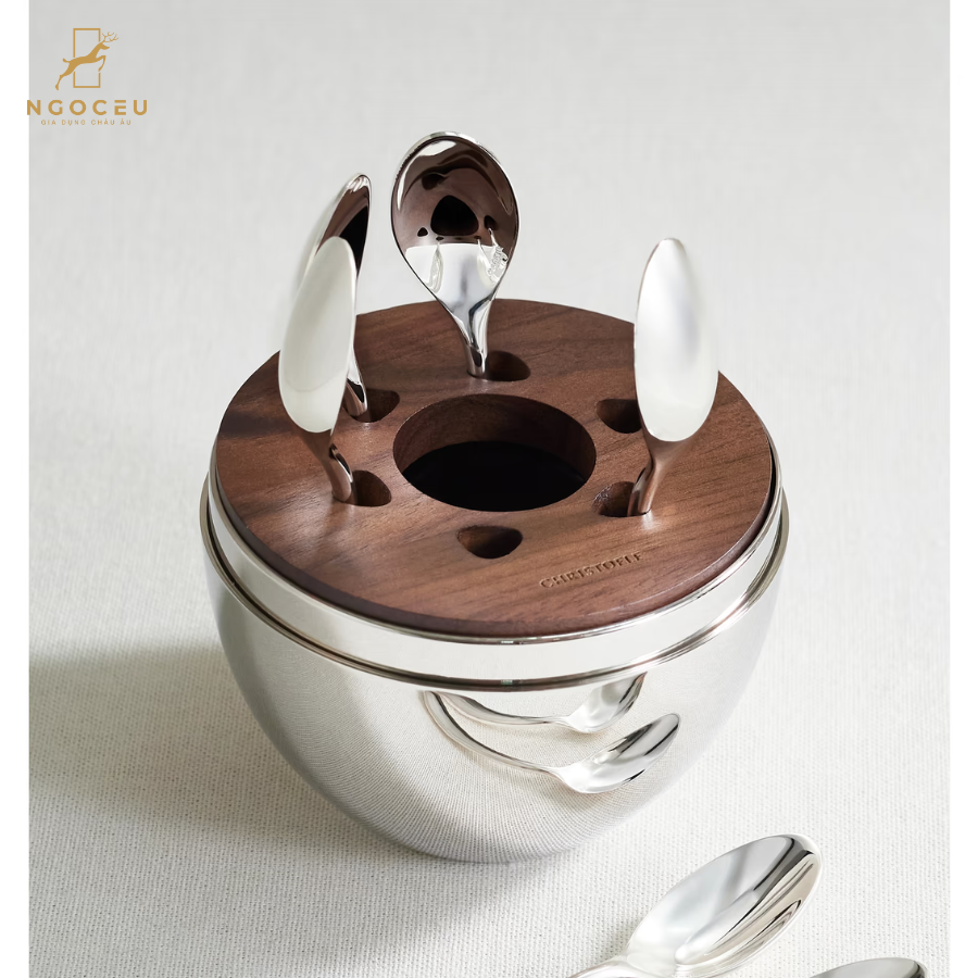 Bộ 6 thìa espresso từ kim loại mạ bạc - Christofle Mood