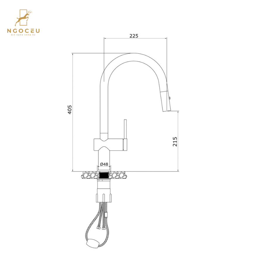Vòi rửa bát Konox Comfor Chrome