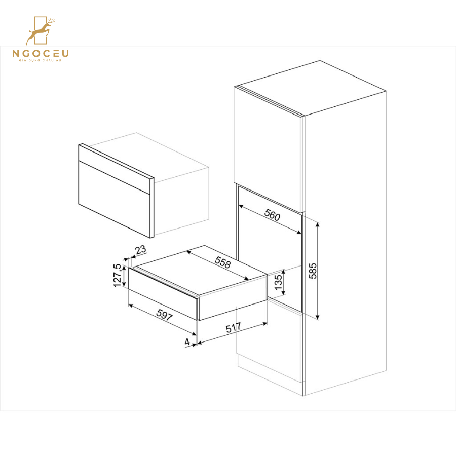 Khay dụng cụ rượu vang Smeg Dolce Stil Novo Aesthetic CPS615NR