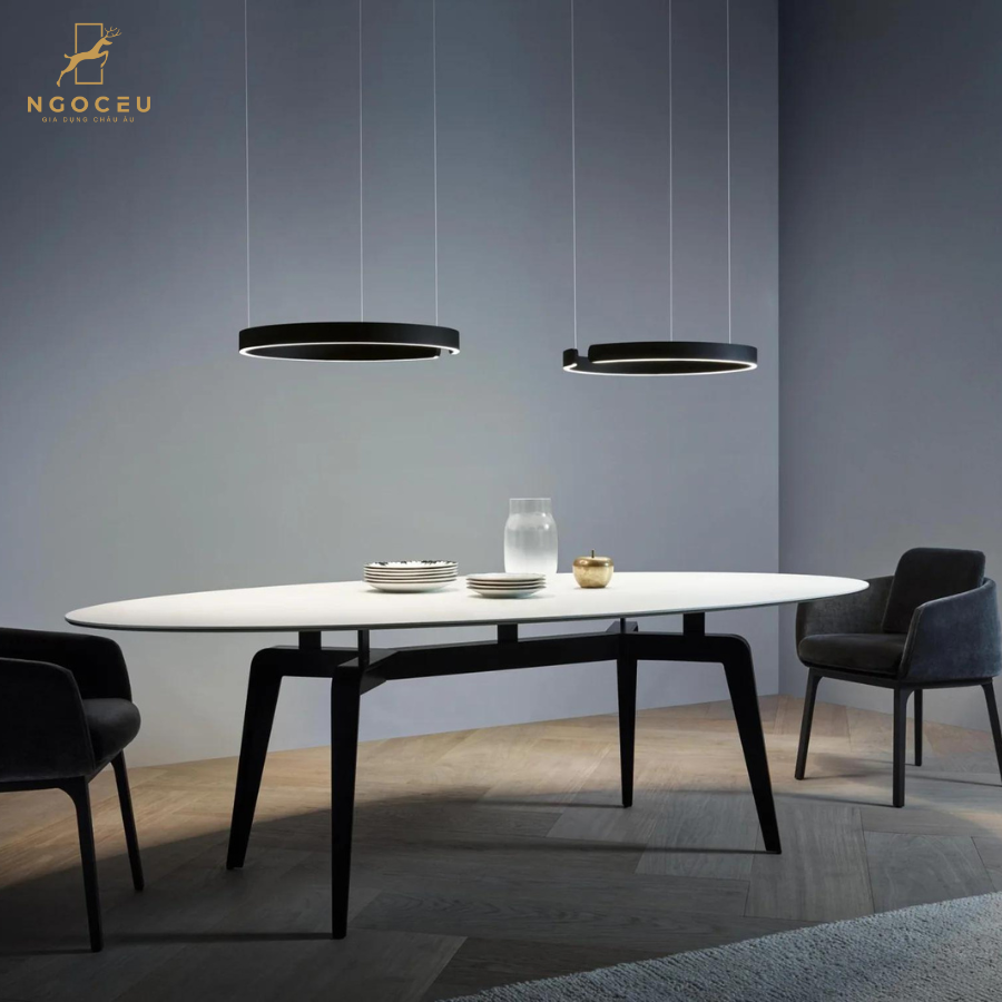 Đèn thả treo trần Occhio Mito Sospeso 60cm - Màu Đen Đậm