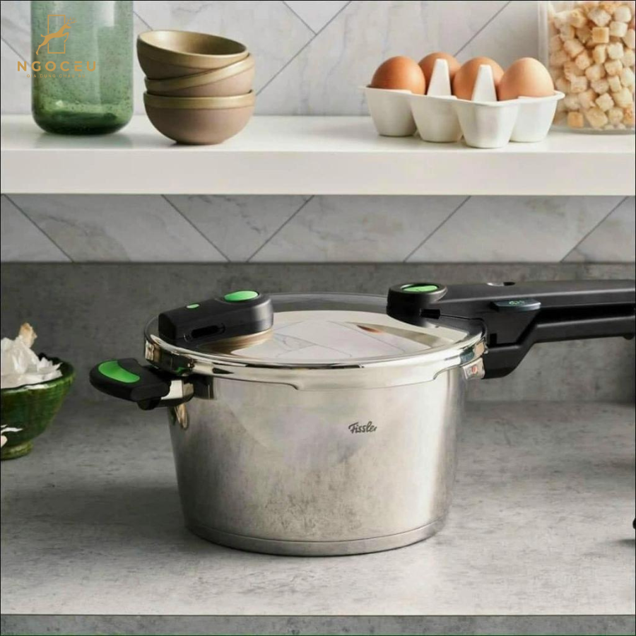 Nồi áp suất kèm xửng hấp Fissler Vitaquick Green 4,5L