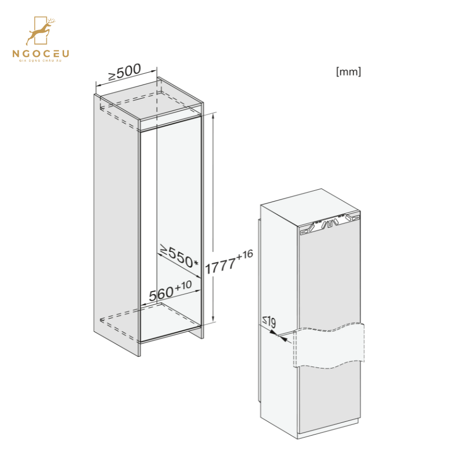 Tủ đông âm tủ Miele FNS 7794 DL