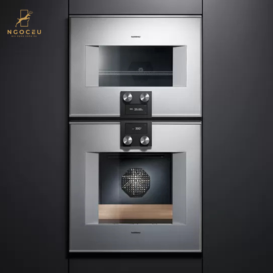 Lò vi sóng kết hợp nướng cánh phải Gaggenau BM454110 - Serie 400 - Màu Bạc