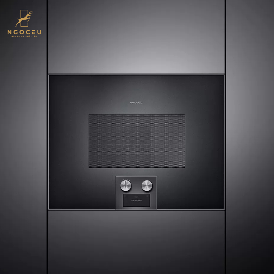 Lò vi sóng kết hợp nướng cánh trái Gaggenau BM455100 - Serie 400 - Màu Xám Than
