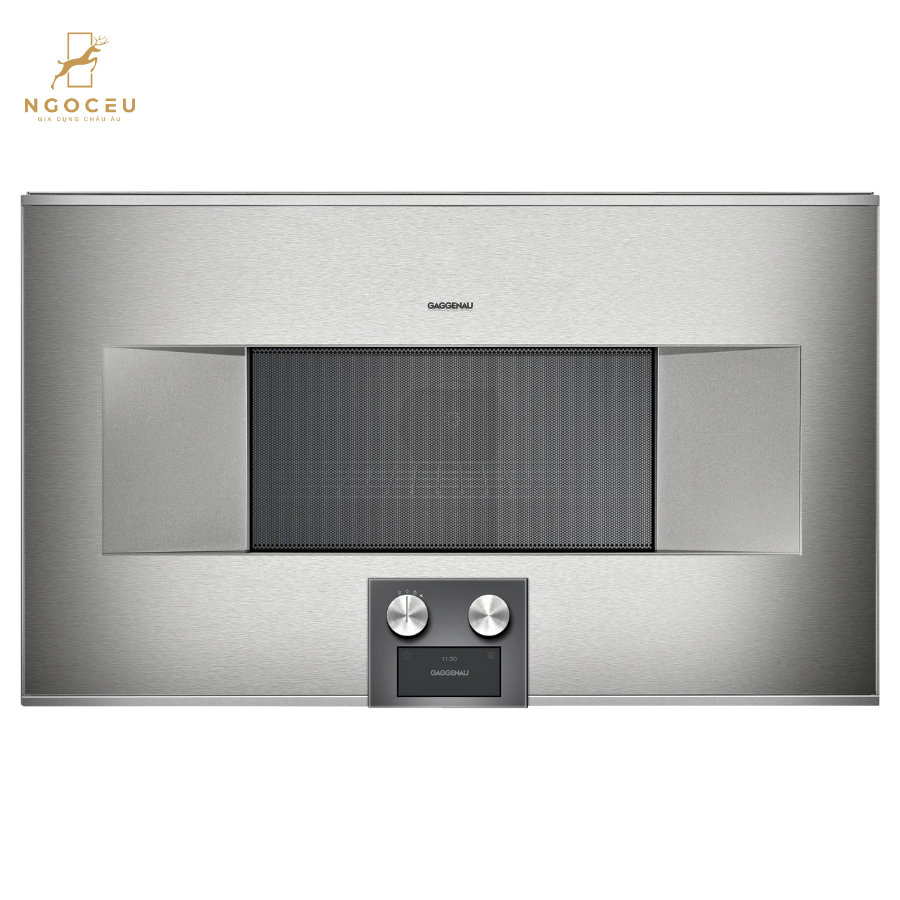 Lò nướng kết hợp lò vi sóng cánh phải Gaggenau BM484110 - Serie 400 - Màu Bạc
