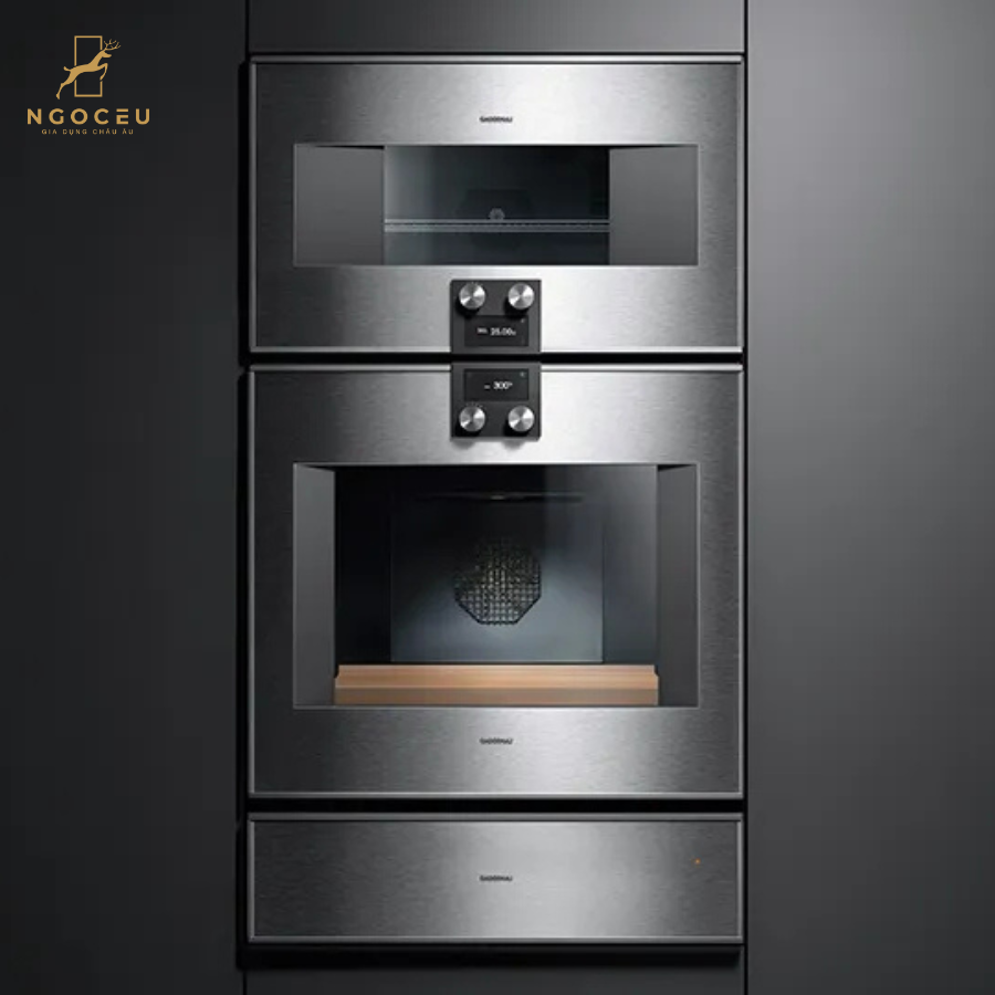 Lò nướng kết hợp lò vi sóng cánh phải Gaggenau BM484110 - Serie 400 - Màu Bạc