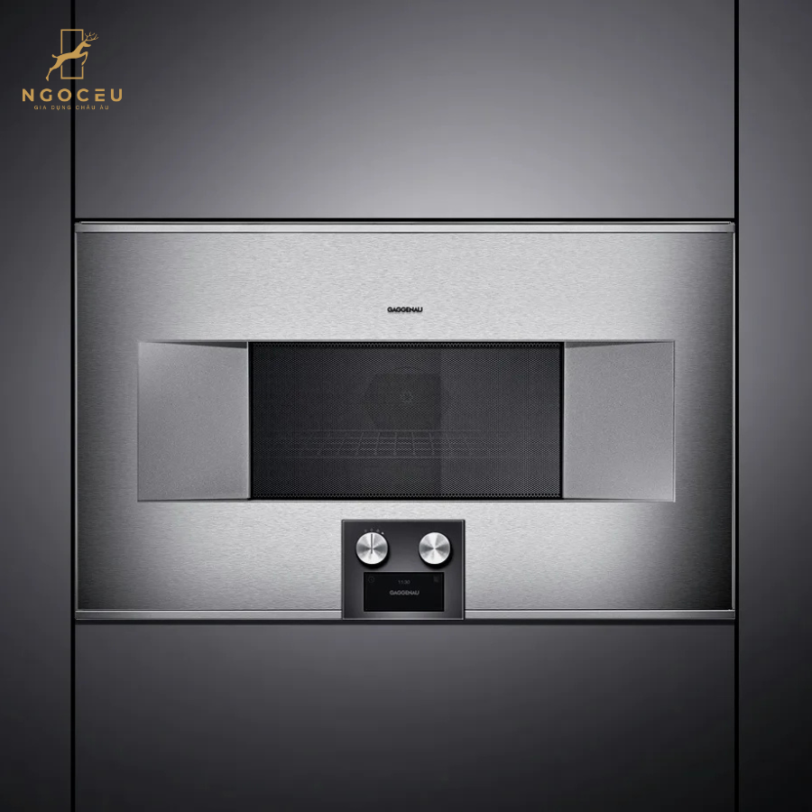 Lò nướng kết hợp lò vi sóng cánh phải Gaggenau BM484110 - Serie 400 - Màu Bạc