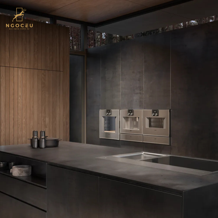 Lò nướng kèm hấp cánh trái Gaggenau BS451111 - Serie 400 - Màu Xám