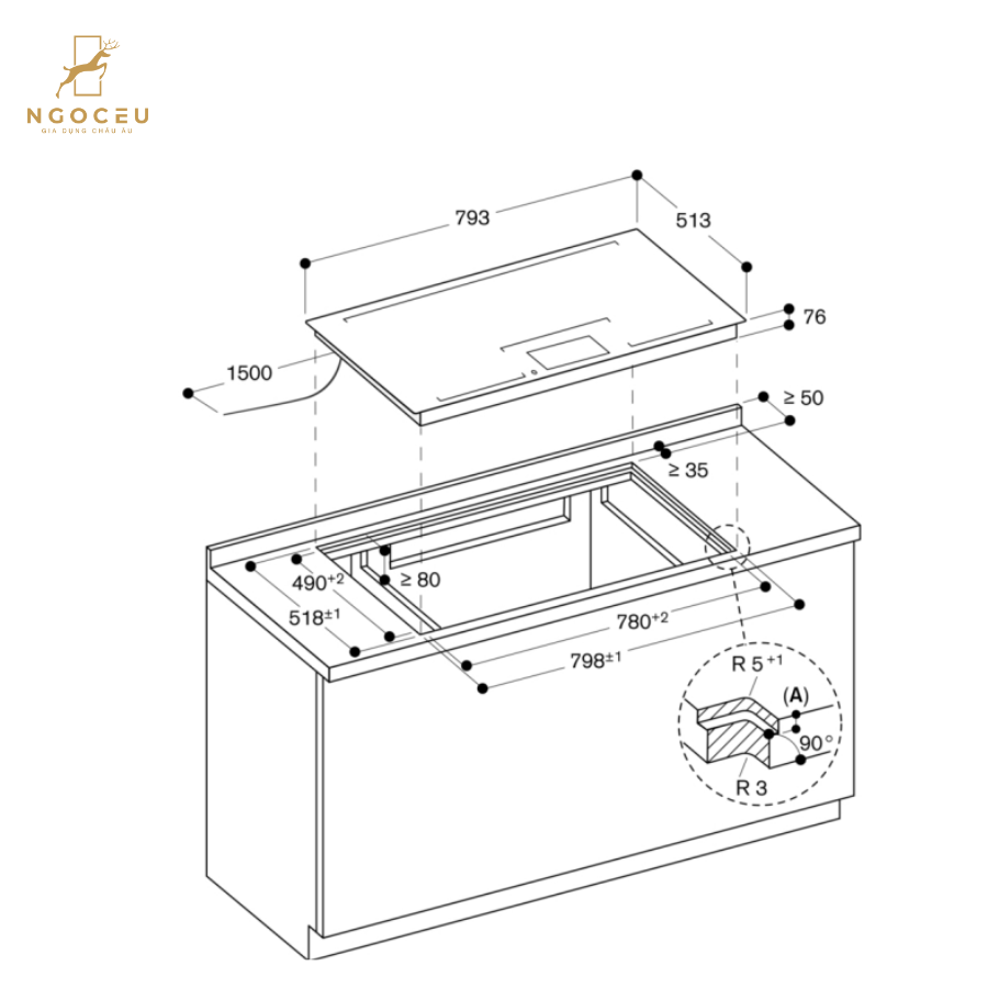 Bếp từ Gaggenau CX482101 80cm - Serie 400