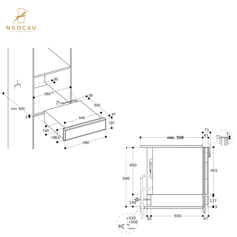 Khay hút chân không Gaggenau DV461110 - Serie 400