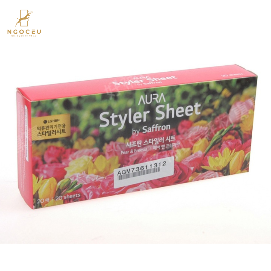 Giấy thơm Aura Styler sheet dùng cho máy giặt khô LG styler - Mùi lê và hoa lan nam phi
