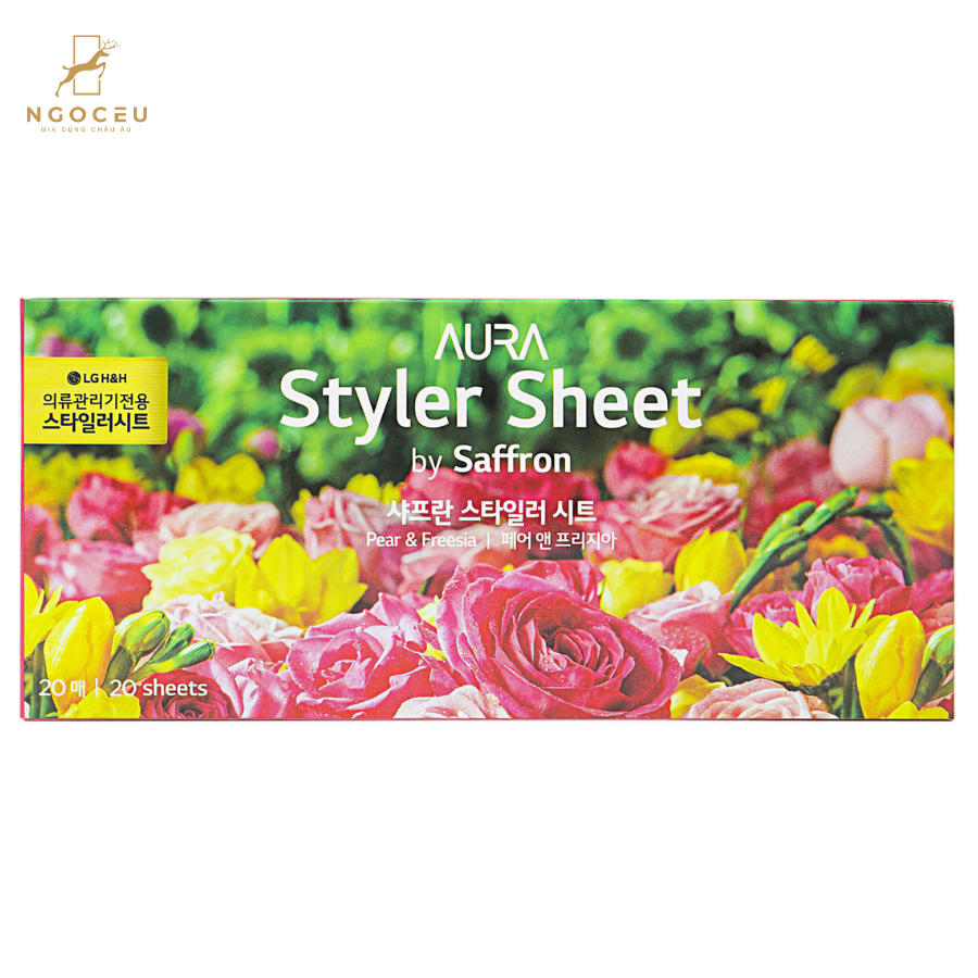 Giấy thơm Aura Styler sheet dùng cho máy giặt khô LG styler - Mùi lê và hoa lan nam phi