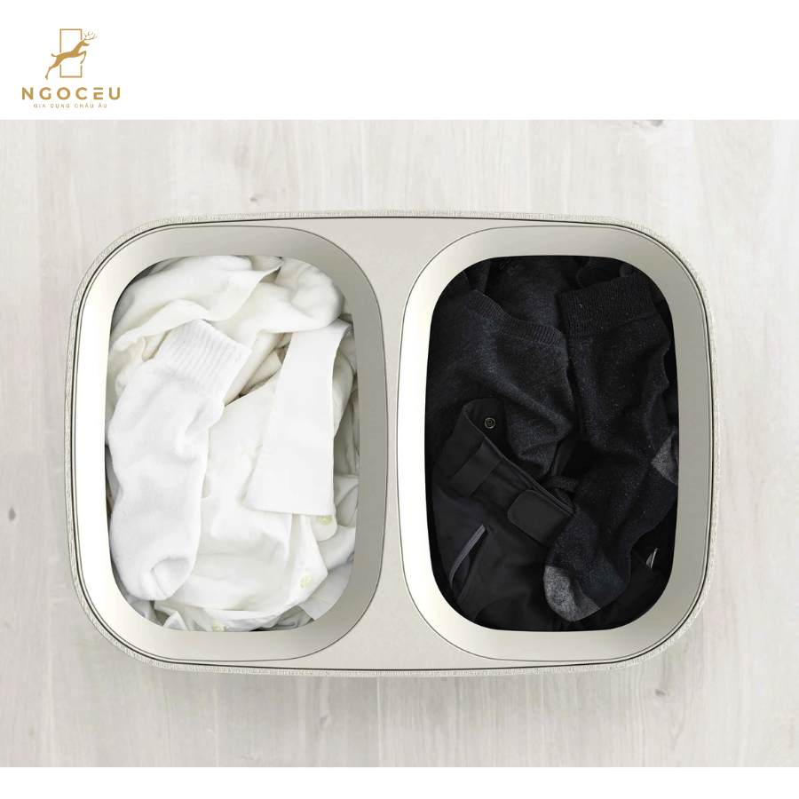 Thùng đựng đồ giặt 2 ngăn có quai xách Joseph Joseph 50020 Tota 90L - Màu kem