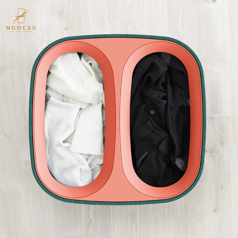 Thùng đựng đồ giặt 2 ngăn có quai xách Joseph Joseph 50022 Tota Pop 60L - Màu xanh lá cây