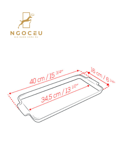 Khay nướng chữ nhật 40cm Peugeot Appolia 60725 - Màu đỏ