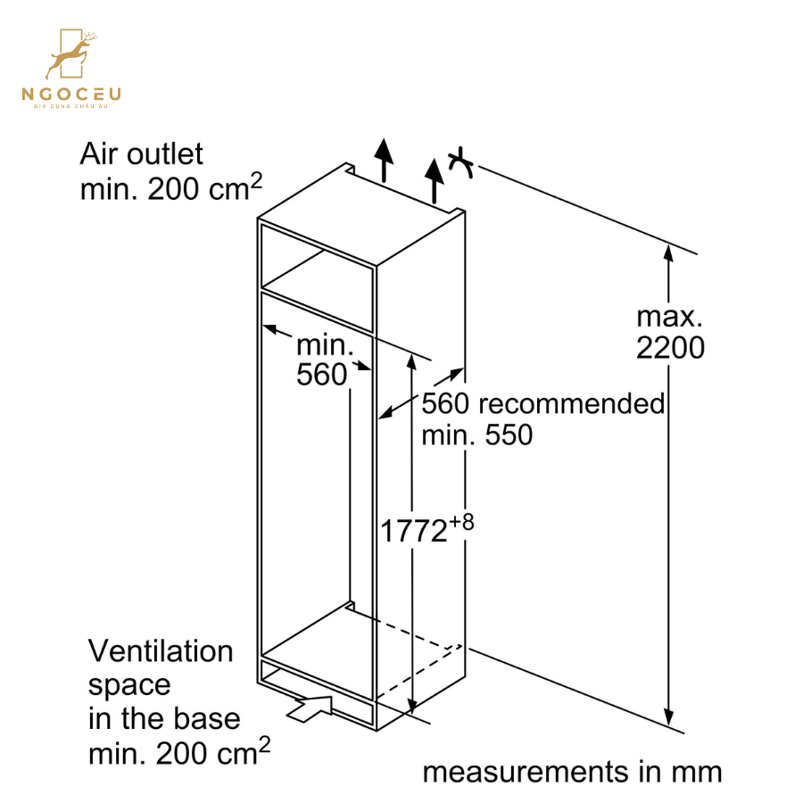 Tủ mát âm tủ Bosch KIR81ADD0 - Serie 6