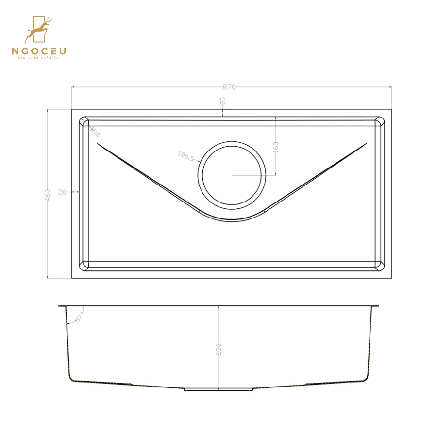Chậu rửa bát Konox Tari 870SM