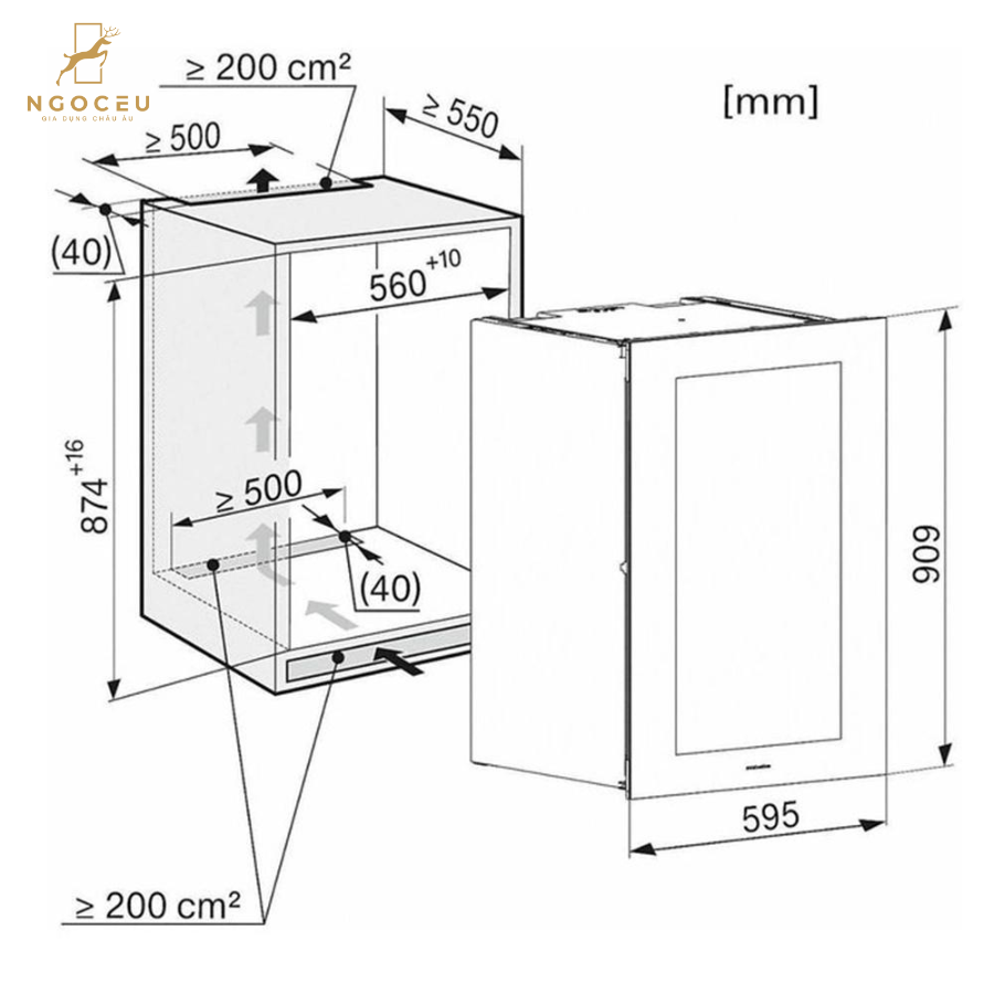 Tủ bảo quản rượu vang Miele KWT 6422 iG-1 - Màu Be