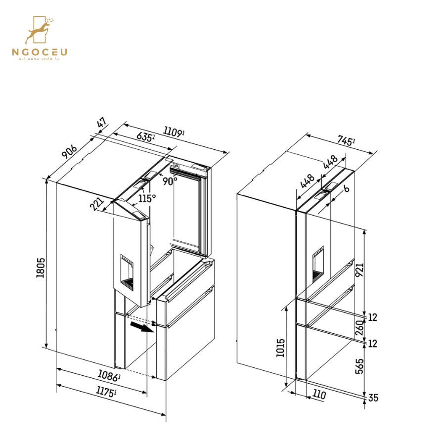 Tủ lạnh 538L - Liebherr MBbsdi 9528 Plus BioFresh NoFrost