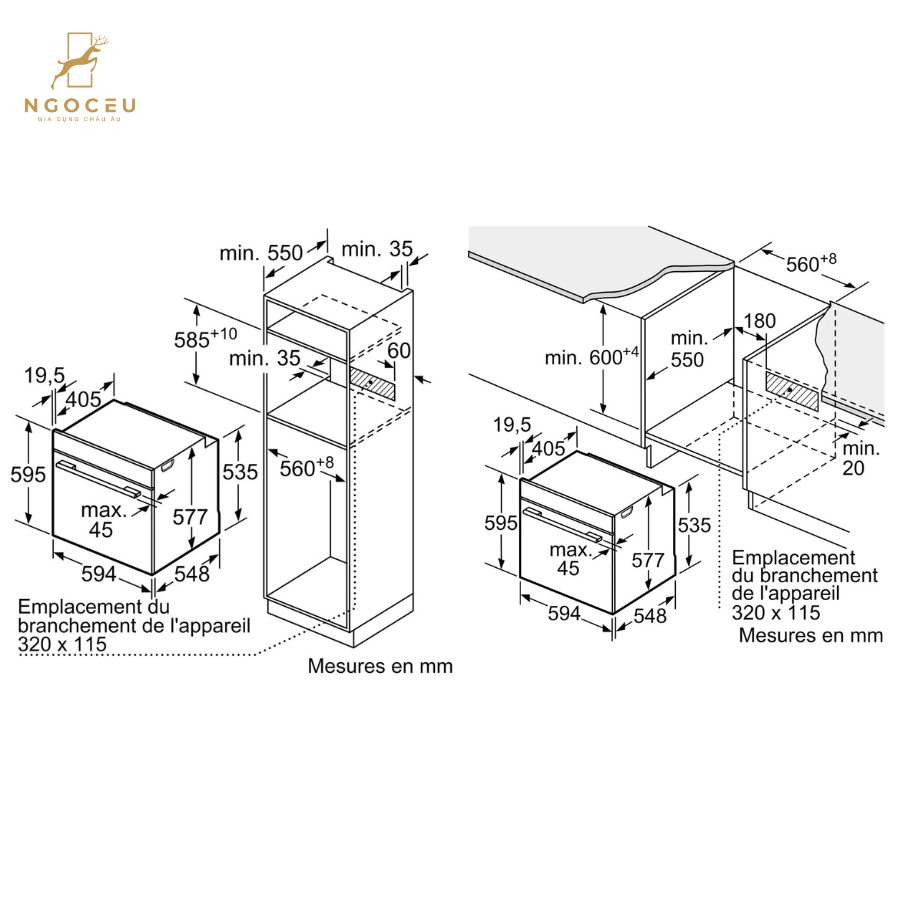 Lò nướng âm tủ Bosch HBG7241B1 - Series 8