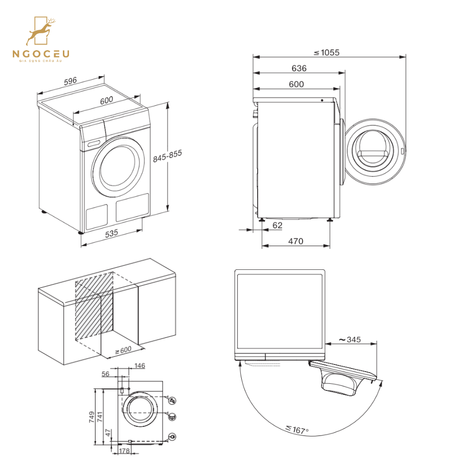 Máy giặt 10kg Miele WEK365 WCS PWash