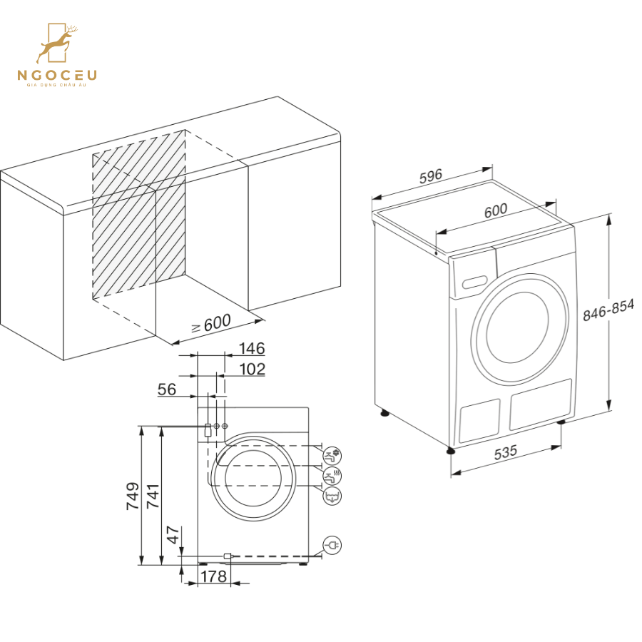 Máy giặt 9kg Miele WWJ880 WPS PWash&TDos&Steam