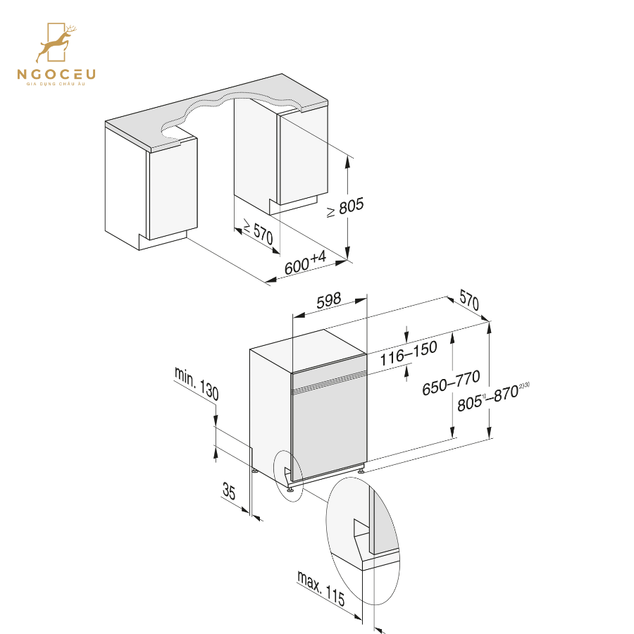 Máy rửa bát âm toàn phần Miele G 7210 SCI BRWS