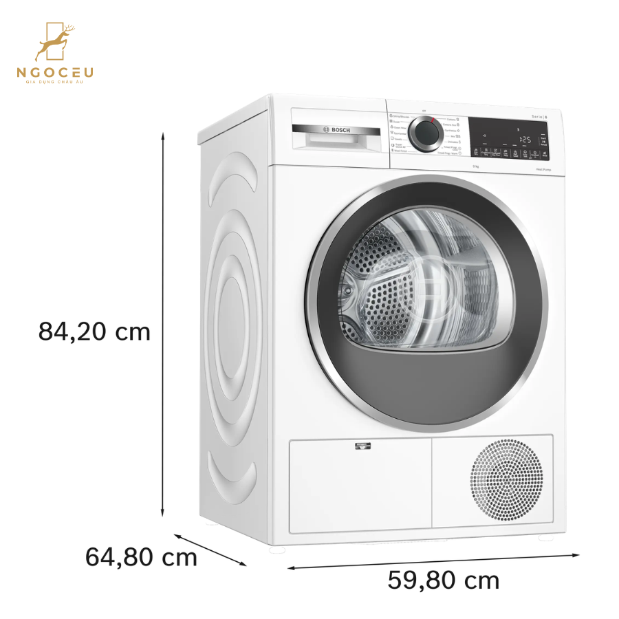 Máy sấy 9kg Bosch WQG24200SG - Series 6