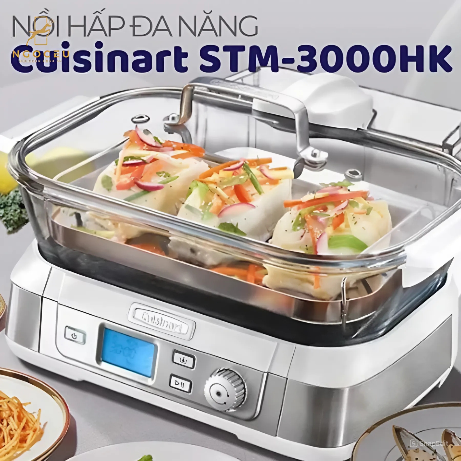 Nồi hấp điện đa năng Cuisinart STM-3000HK 6L - Màu Bạc