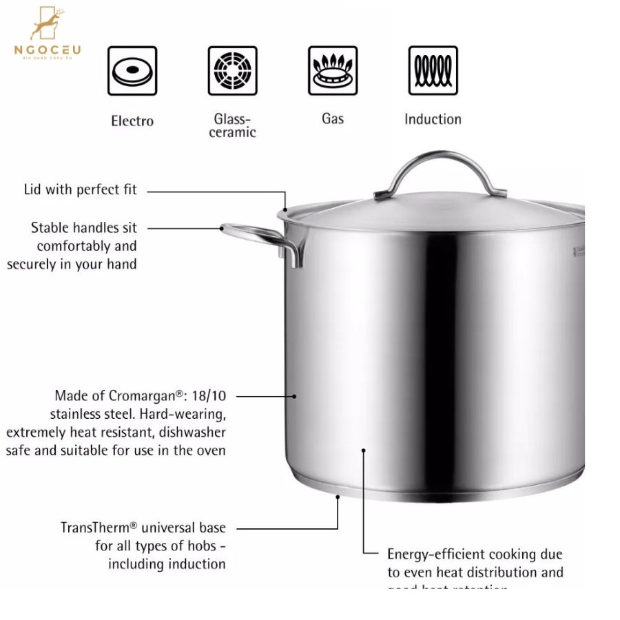 Nồi luộc gà WMF Cromargan 28cm