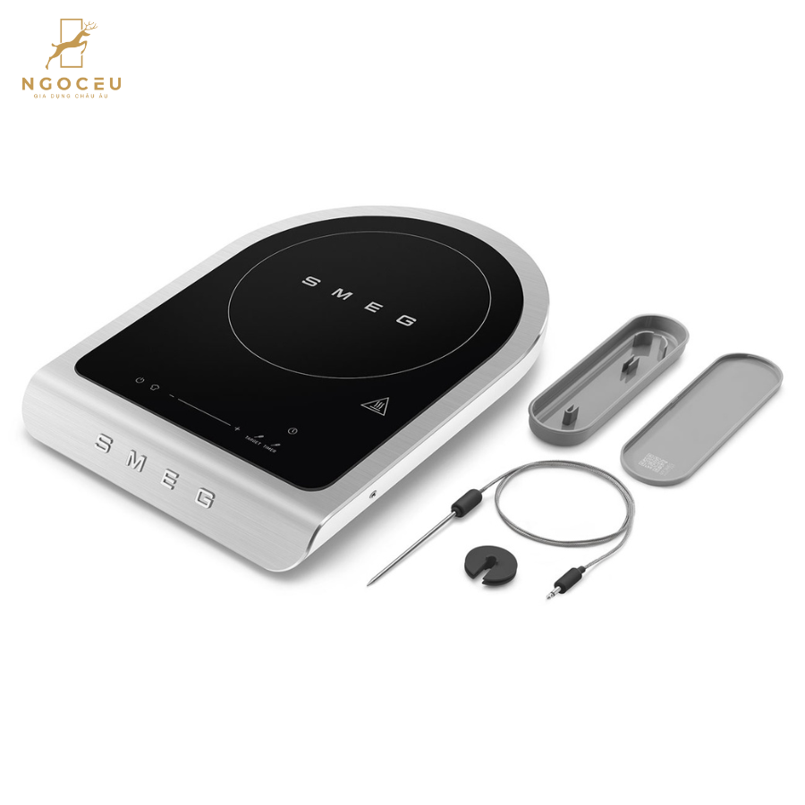 Bếp từ chuyên nghiệp kèm đầu dò nhiệt độ thực phẩm Smeg PIC01WHMEU